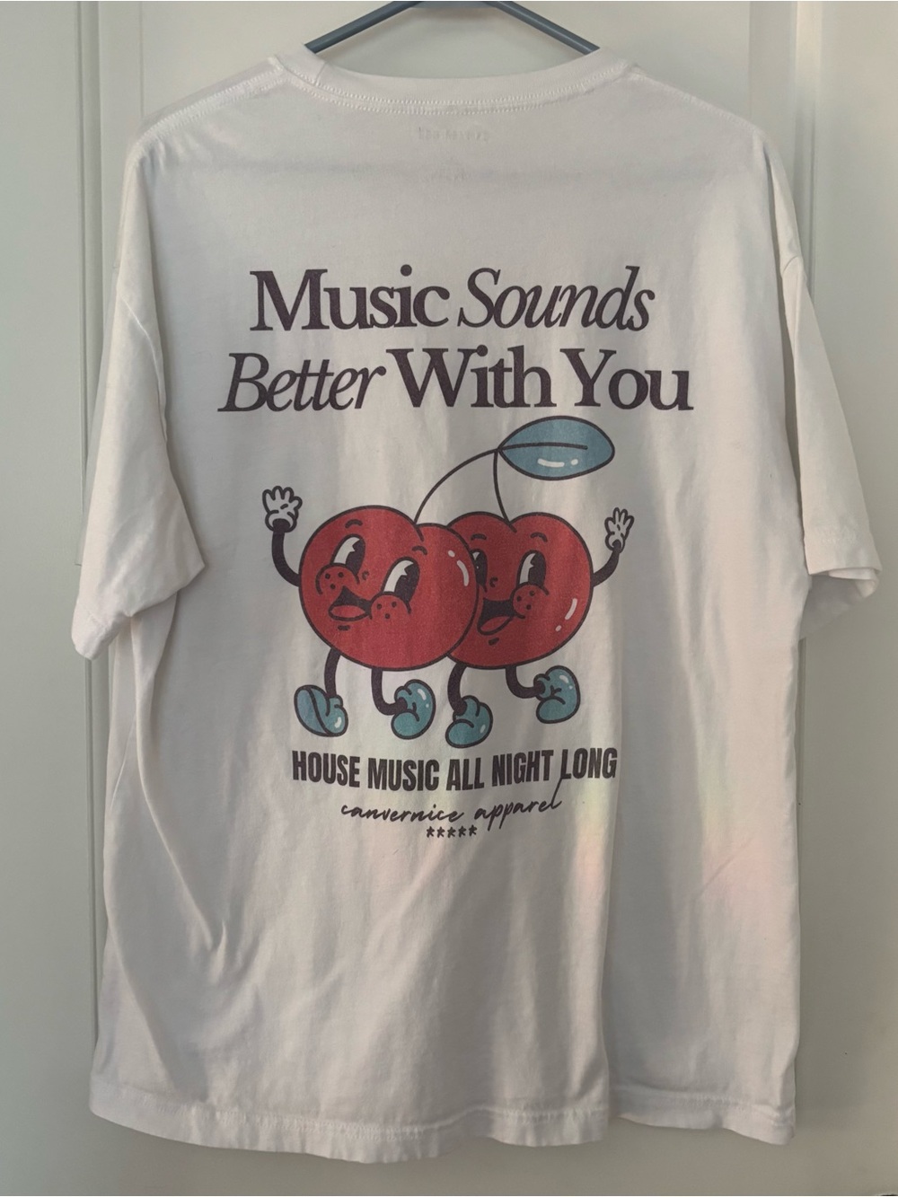 House Music Graphic tee cherries Canvernice large rave festival streetwear